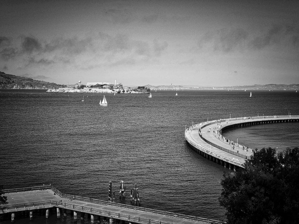 Alcatraz in high contrast B+W